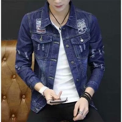 Hongxinjie Áo Khoác Denim Nam Mỏng Cổ Áo Bầu Mùa Xuân Và Mùa Thu Xu Hướng Sinh Viên Áo Khoác Đẹp Trai Cao Cấp