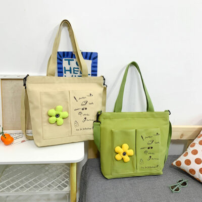 Sinh Viên Mới Túi Vải Thời Trang Nhật Bản Túi Đeo Vai Khắc Phục Túi Túi Vải Đơn Giản Di Động Túi Mua Sắm