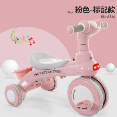 Bàn đạp ba bánh xe đạp trẻ em 1-6 tuổi có nhạc xe đẩy em bé xe đạp trẻ em xe đẩy ngoài trời