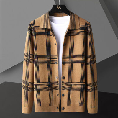 Xu Hướng Thời Trang Năm 2022 Kẻ Sọc Màu Áo Len Mới Thu Đông Cổ Dệt Kim Cardigan Teen Nam Áo Khoác Ngoài Quần Áo Nam