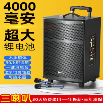 Bộ âm thanh sân khấu ngoài trời ktv full set bluetooth di động loa karaoke gia đình mini không dây bán buôn