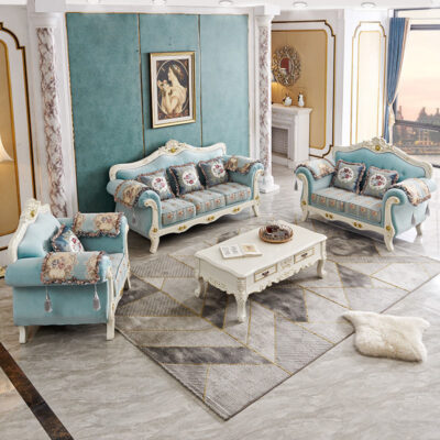 Sofa vải phong cách châu Âu kết hợp gỗ công nghệ vải kích thước phòng khách căn hộ kết hợp bộ đồ nội thất đơn giản có thể tháo rời và giặt sạch