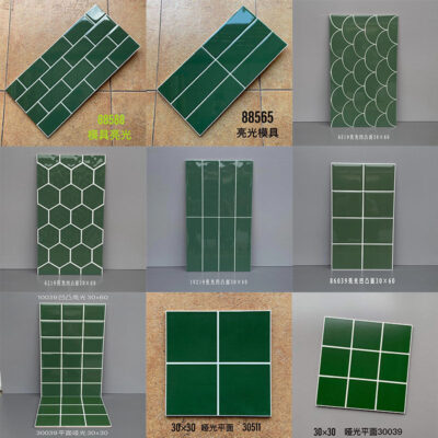 Gạch lát sàn lưới màu xanh đậm gạch vuông nhỏ tường bếp gạch 300x600 gạch vệ sinh gạch ốp bếp chuỗi gạch