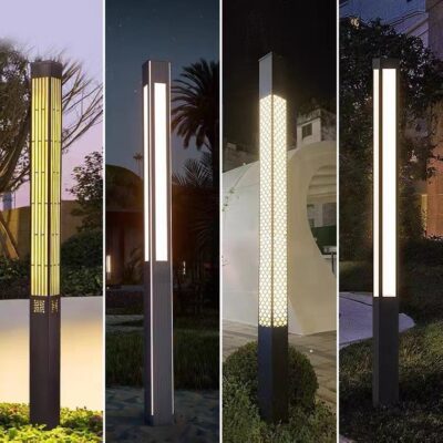 Đèn sân vườn năng lượng mặt trời ngoài trời không thấm nước 3 mét nhôm định hình cột ánh sáng cộng đồng vuông công viên LED vuông ánh sáng cảnh quan