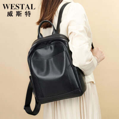 TÂY BAO DA mới ba lô nhỏ ba lô nữ da thật thời trang lớp trên cùng ba lô nữ da bò
