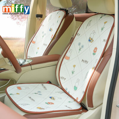 Miffy Thỏ Xe Đệm Dễ Thương Ice Silk Thông Gió Đệm Ghế Ô Tô Hoạt Hình Đệm Bốn Mùa Đa Năng Nữ