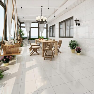 Màu trắng tinh khiết gạch ốp tường phòng khách nhà bếp màu xám toàn thân jazz gạch lát sàn màu trắng ban công gạch mờ