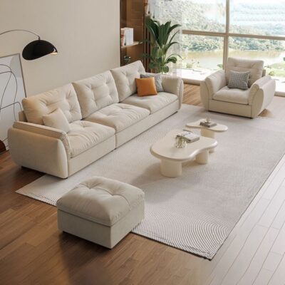 Baierdi Mèo Mới Lông Cừu Vải Sofa Nội Thất Phòng Khách Hiện Đại Đơn Giản Dùng Một Lần Công Nghệ Vải Mây Sofa