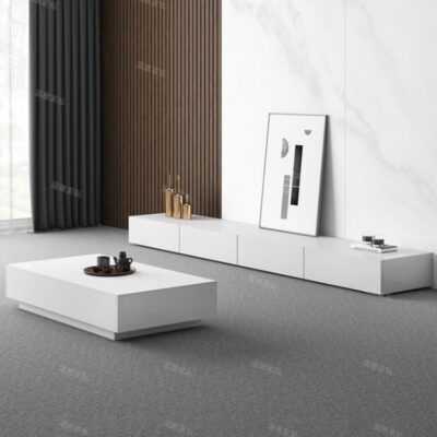 Tủ tivi phong cách bắc âu 2022 new căn hộ chung cư nhỏ phòng khách sang trọng tủ tivi cao cấp kết hợp bàn trắng sàn