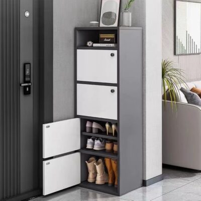 Tủ giày sang trọng nhẹ cửa ra vào nhà dựa vào tường hẹp cao dọc ba chiều chống bụi dung tích lớn tủ hiên đựng giày