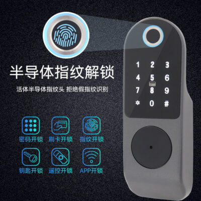 Khóa vân tay nhà cho thuê phòng điều khiển từ xa quẹt thẻ điện tử khóa cửa thông minh khóa mật khẩu khóa cửa sắt kiểu cũ khóa đầu bò