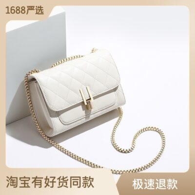 Túi 2023 thời trang mới túi da nữ hợp thời trang túi chuỗi hình thoi Túi Messenger 2023 túi đeo vai thời trang đa năng