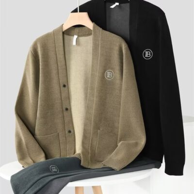 Áo khoác len đan thêu chữ B phong cách Hàn Quốc hợp thời trang cho nam và nữ