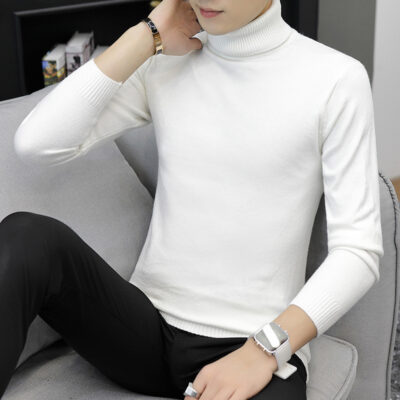 Mùa Thu Đông 2022 Hợp Thời Trang Nam Áo Len Cao Cổ Nam Dệt Kim Nam Đáy Hàng Đầu