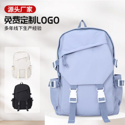 Ba lô học sinh ins ba lô màu sắc cổ điển ấn tượng phiên bản Hàn Quốc của nhà máy sản xuất ba lô học sinh trung học cơ sở bán hàng trực tiếp ba lô sức chứa lớn