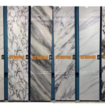 Gấu trúc trắng bụng cá vàng 600*1200 gạch lát nền phòng khách 750*1500 phòng tắm sáng dịu nhẹ ốp tường