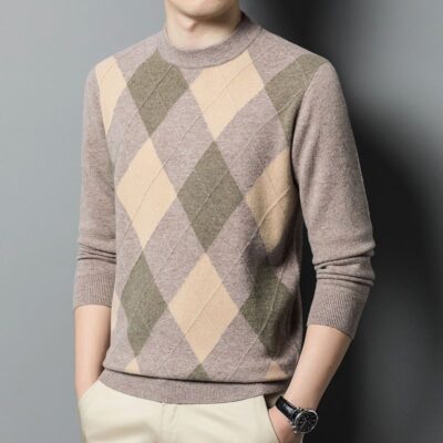 % Cashmere Áo Len Cashmere Nam Áo Chui Đầu Áo Len Dày Mới Thu Đông Đầm Kim Siping Áo Len Dệt Kim