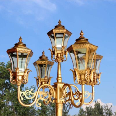 Đèn Sân Vườn Năng Lượng Mặt Trời Đèn Bãi Cỏ Trung Quốc Wuqi Đầu Đèn Châu Âu Cổng Biệt Thự Phong Cảnh Trang Trí Chiếu Sáng Bán Buôn