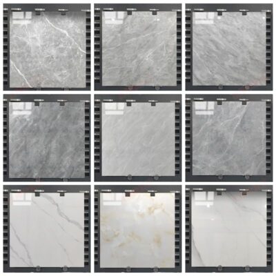 Nhà sản xuất gạch men gạch lát nền phòng khách gạch lát nền phòng ngủ bằng đá cẩm thạch 800x800 chống trơn trượt, chịu mài mòn gạch lát nền toàn sứ màu xám 60x60