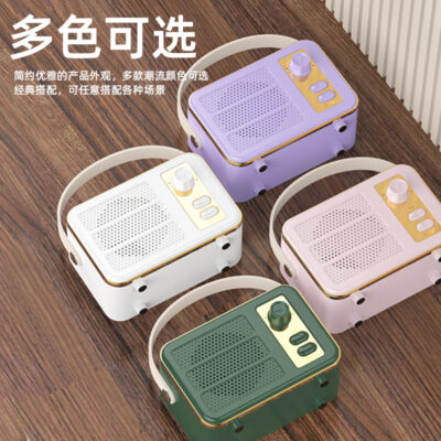 Mới Retro Di Động Loa Bluetooth Di Động Tay Ngoài Trời Thép Nhỏ Pháo Quà Tặng Sáng Tạo Loa Bluetooth Để Bàn