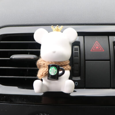 Khăn gấu dễ thương Bộ khuếch tán hương thơm ô tô Đá lỗ thông hơi ô tô Nước hoa Clip Bộ quà tặng nước hoa ô tô