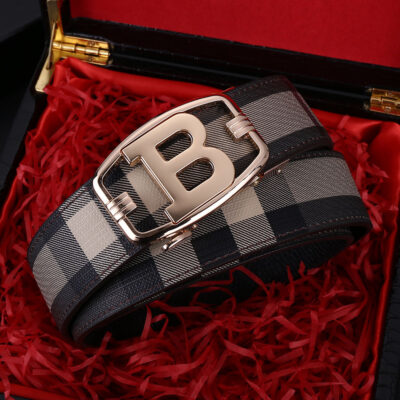 Thắt Lưng Da Thắt Lưng Da Nam Lớp Da Bò Đầu Tiên Khóa Tự Động Công Sở Thời Trang Quần Thắt Lưng Nam Vải Họa Tiết Chữ B Mới