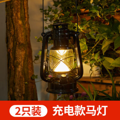 Năng Lượng Mặt Trời Ngoài Trời Đèn Sân Vườn Mới Đèn Ngủ Nhà Trong Nhà Treo Đèn Chiếu Sáng Sân Vườn Đèn Cắm Trại Ngựa Đèn Lồng