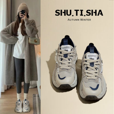 Giày Waffle Forrest Gump Giày nữ 2023 Mùa xuân mới Giày thể thao và giải trí bùng nổ tất cả các trận đấu Giày bố đế dày kiểu cổ điển