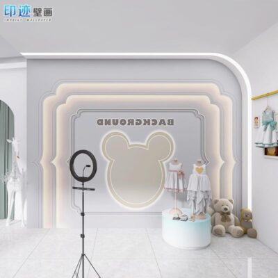 Hình nền đồ họa hình học ba chiều 3d cửa hàng quần áo trẻ em giấy dán tường cuộc sống bà mẹ và trẻ em phòng khách nền tường cửa hàng quần áo phụ nữ giấy dán tường
