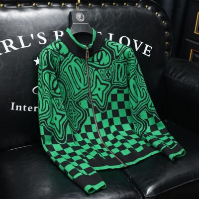 Nhà Ga Châu Âu Cardigan Nam 2023 Mới Áo Len Cổ Áo Đứng Thời Trang Áo Len Dây Kéo Dạ Nỉ Hàng Đầu