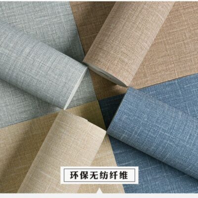 Giấy Dán Tường Tự Dính Dày Chống Nước Tự Dính Màu Vải Lanh Giấy Dán Tường Phòng Khách Nền Tường Phòng Ngủ Ấm Áp 3D Miếng Dán Trang Trí