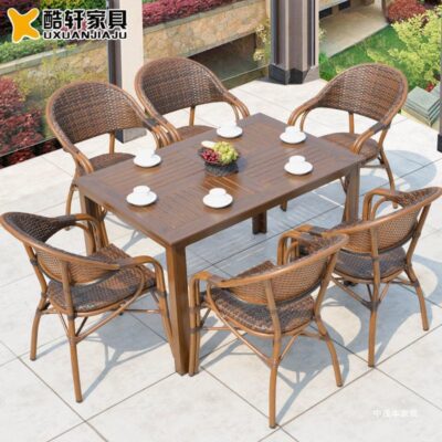 Bàn ghế ngoài trời sân vườn ngoài trời sân thượng ghế mây bộ 5 món ban công giải trí ngoài trời bàn ghế ăn kết hợp bàn trà