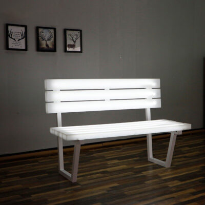 Ghế công viên đèn led Xinglang ghế dài ngoài trời trung tâm mua sắm cộng đồng nghỉ ngơi ghế đẩu dài bằng thép không gỉ ghế dạ quang