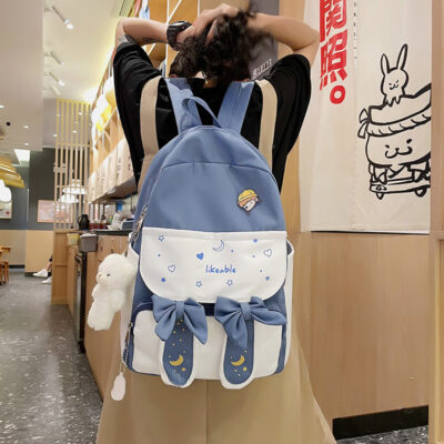 Cặp học sinh nữ đơn giản sức chứa lớn dễ thương giá trị cao Ba lô học sinh trung học cơ sở Nhật Bản