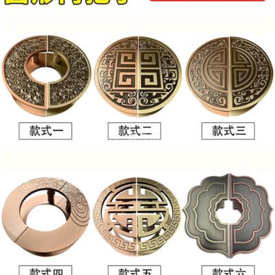 Trung Quốc mới phong cách tay nắm cửa tròn khắc bán buôn hình bán nguyệt cửa gỗ tay nắm cửa đồng cổ Xiangyun tay nắm cửa kính