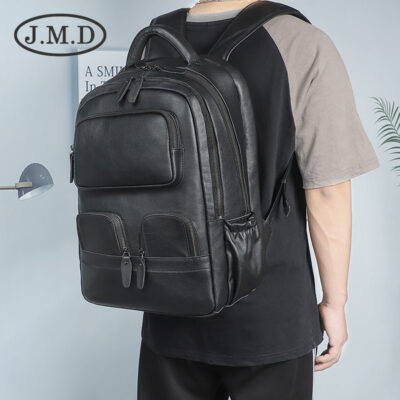 Ba lô đeo vai bằng da Camida cho nam ba lô da bò công suất lớn túi đựng máy tính du lịch giản dị cặp đi học hợp thời trang