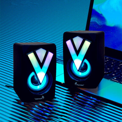 Loa máy tính phát sáng máy tính xách tay máy tính để bàn âm thanh văn phòng tại nhà Cáp USB loa nhỏ bán buôn tiếng Anh trung tính