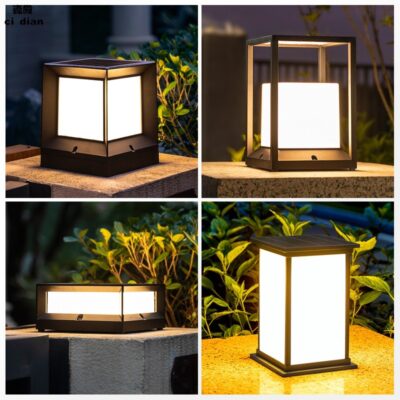 Đèn Cột Đèn Sân Vườn Năng Lượng Mặt Trời Đèn Tường Ngoài Trời Sân Vườn Cổng Bài Đèn Biệt Thự Ngoài Trời Chống Nước Tường Trụ Đèn Cổng