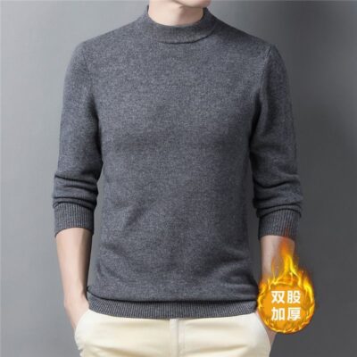 Mùa Thu Đông 2022 Mới Áo Len Dày Nam Cổ Cao Nam Công Sở Đáy Áo Sơ Mi Nam Trung Niên Và Trẻ Trung Dệt Kim Gân