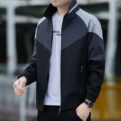 Áo khoác nam mùa xuân và mùa thu 2023 theo xu hướng phong cách Hàn Quốc áo khoác mùa thu nam phần mỏng mới phối màu áo khoác thể thao thông thường