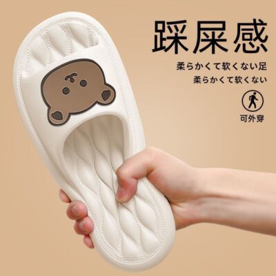Nguồn hàng xưởng sản xuất giẫm phải phân cảm giác dép nữ mùa hè trong nhà phòng tắm nhà tắm chống trơn trượt dép nam đế mềm