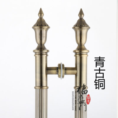Tay cầm Châu Âu cổ sang trọng khách sạn cửa KTV Tay nắm cửa gỗ bằng đồng inox Tay nắm cửa kính