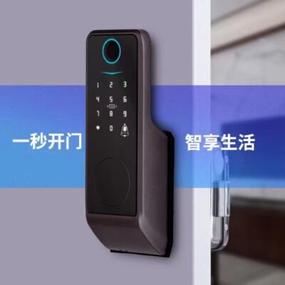 Khóa vân tay thông minh cửa sắt khóa cửa gỗ miễn bấm lỗ miễn phí đi dây khóa kiểm soát ra vào cho thuê nhà khóa đầu bò khóa chống trộm cũ