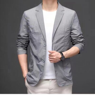 Bộ đồ mùa xuân và mùa hè dành cho nam siêu mỏng giản dị thoáng khí phiên bản Hàn Quốc mỏng phù hợp với áo khoác nam quần áo chống nắng áo khoác thủy triều