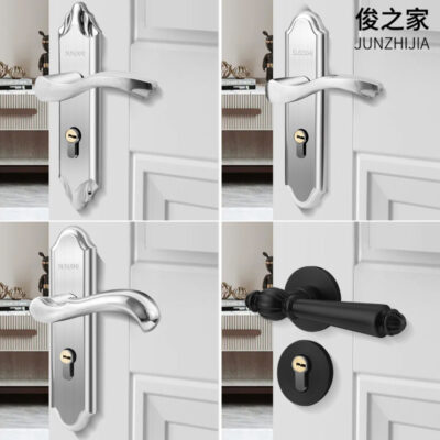 Hiện đại tối giản trong nhà phòng ngủ Khóa cửa phòng cách âm Khóa cửa gỗ chắc chắn Khóa cửa thép không gỉ kỹ thuật khóa nhà máy cung cấp trực tiếp