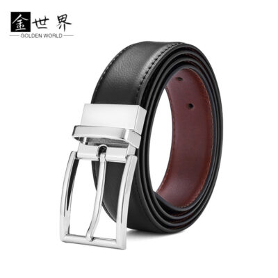 Thắt Lưng Nam Da Sỉ Xoay Khóa Pin Thắt Lưng Nam Rộng Thắt Lưng Cổ Tất Cả Các Trận Đấu 2 Mặt Da Bò Thật