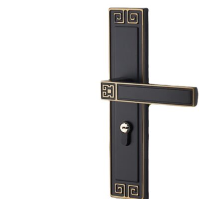 Trung Quốc Mới Phong Cách Cửa Trong Nhà Phòng Ngủ Cửa Hút Từ Tính Đen Hộ Gia Đình Chắc Chắn Cửa Gỗ Retro Tay Cầm Cửa