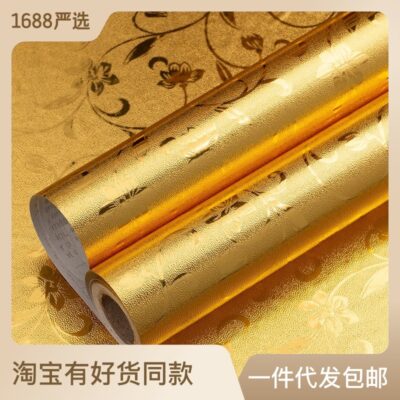 Vàng lá dán bàn thờ Phật nền trang trí tự dính vàng dán tường nhà bếp chống thấm dầu chống ẩm Phật đường điện thờ giấy dán tường
