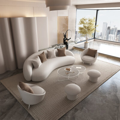 Bắc Âu Cong Vải Sofa Lười Đơn Giản Hiện Đại Phòng Khách Ban Công Lưới Đỏ Giải Trí Ngôi Nhà Nhỏ Sofa Đơn Ghế