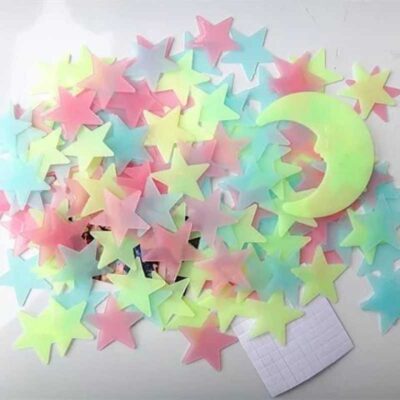 Đồ trang trí dễ thương dán dạ quang dán huỳnh quang ngôi sao dạ quang phát sáng ngôi sao huỳnh quang trang trí phòng trẻ em trang trí ký túc xá